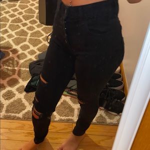 black ripped American eagle jeans